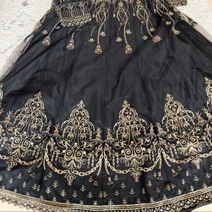 Beautiful black embroidered long dress